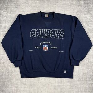 Dallas Cowboys Sweatshirt Mens Large Blue Crewneck Vtg 90s Russell Proline NFL